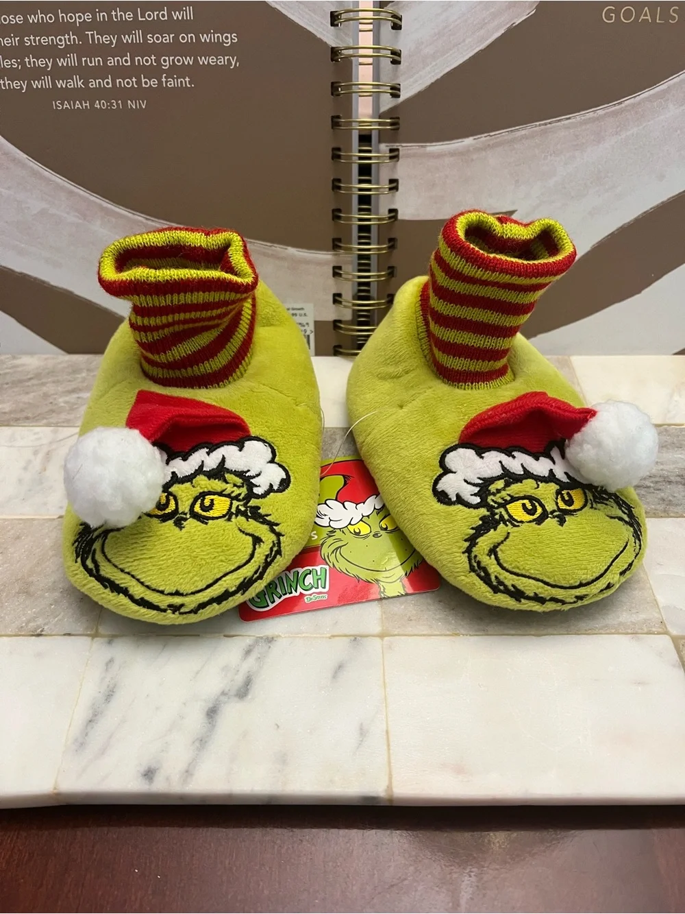 Kids Grinch Slippers - Green